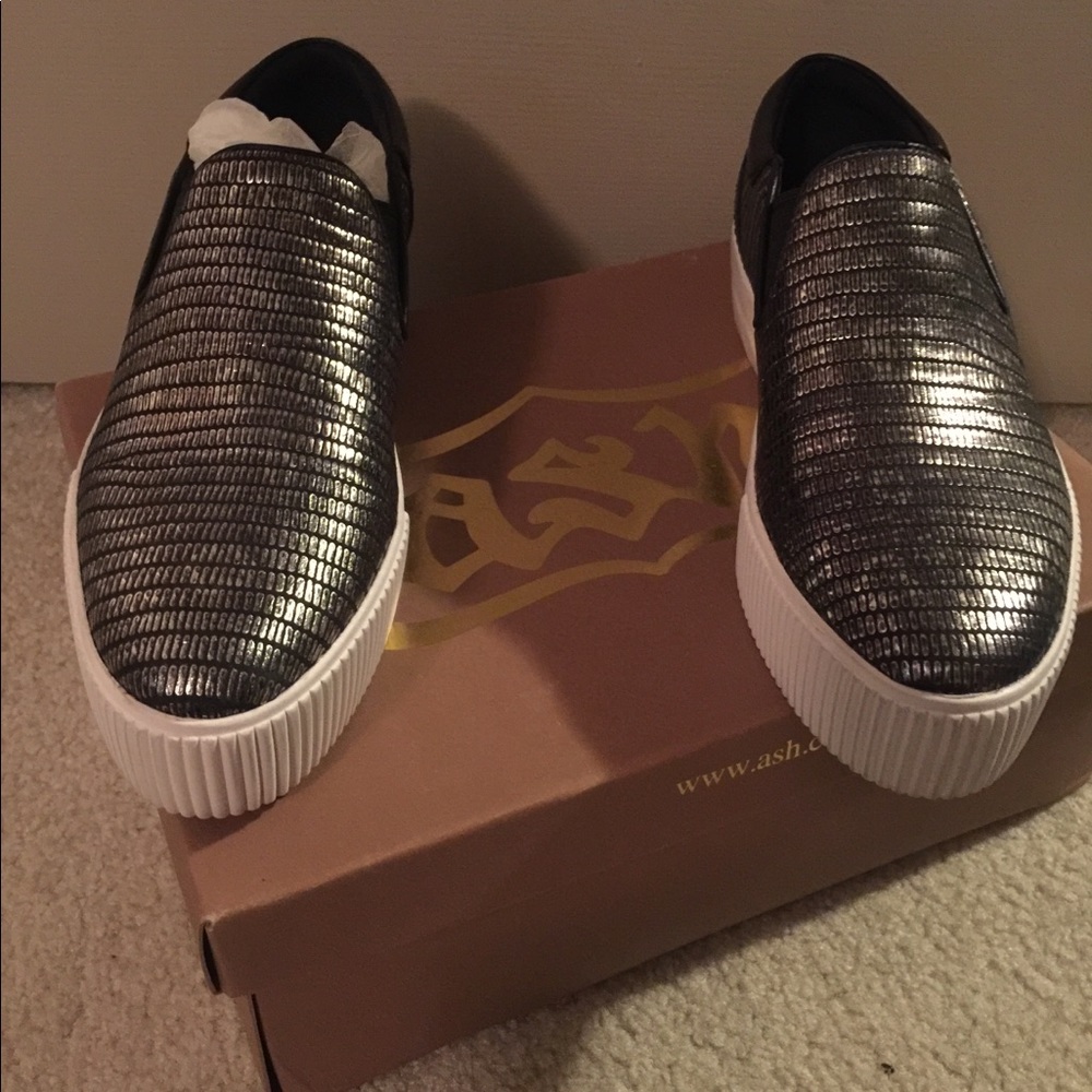 Ash karma iridescent slip on platform sneakers